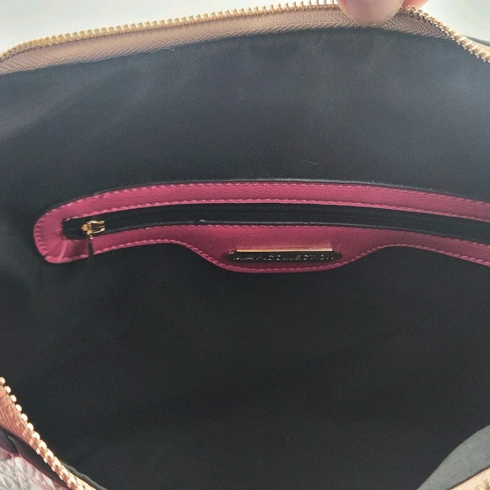MKF Collection Nayra Embossed Shoulder‎ Hobo Bag Pink Charcoal By Mia K - NWT